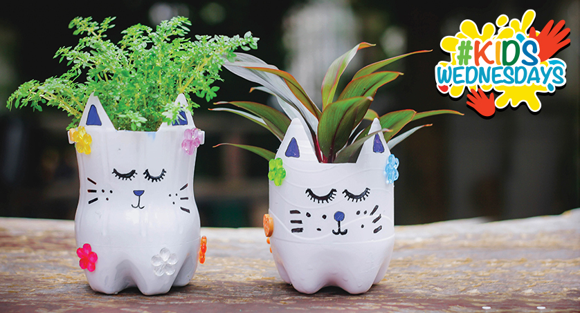 Let your kids be a Superhero to the environment with our DIY plastic bottle planters